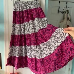 Vintage Floral Pink and White Women's Skirt
